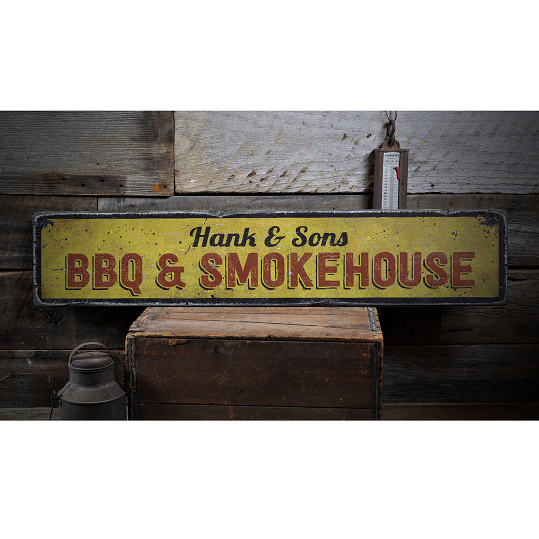 BBQ & Smokehouse Rustic Wood Sign