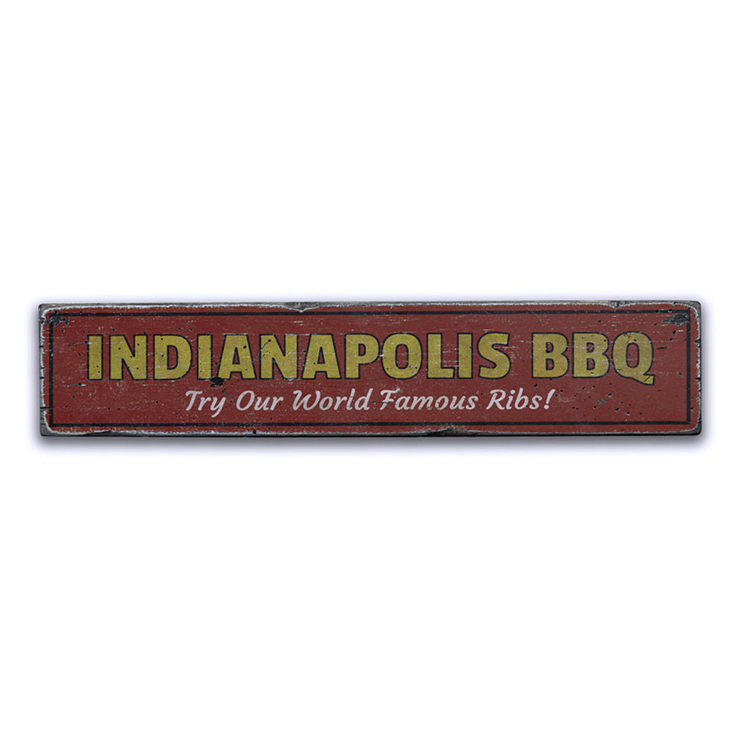 World Famous Ribs Rustic Wood Sign