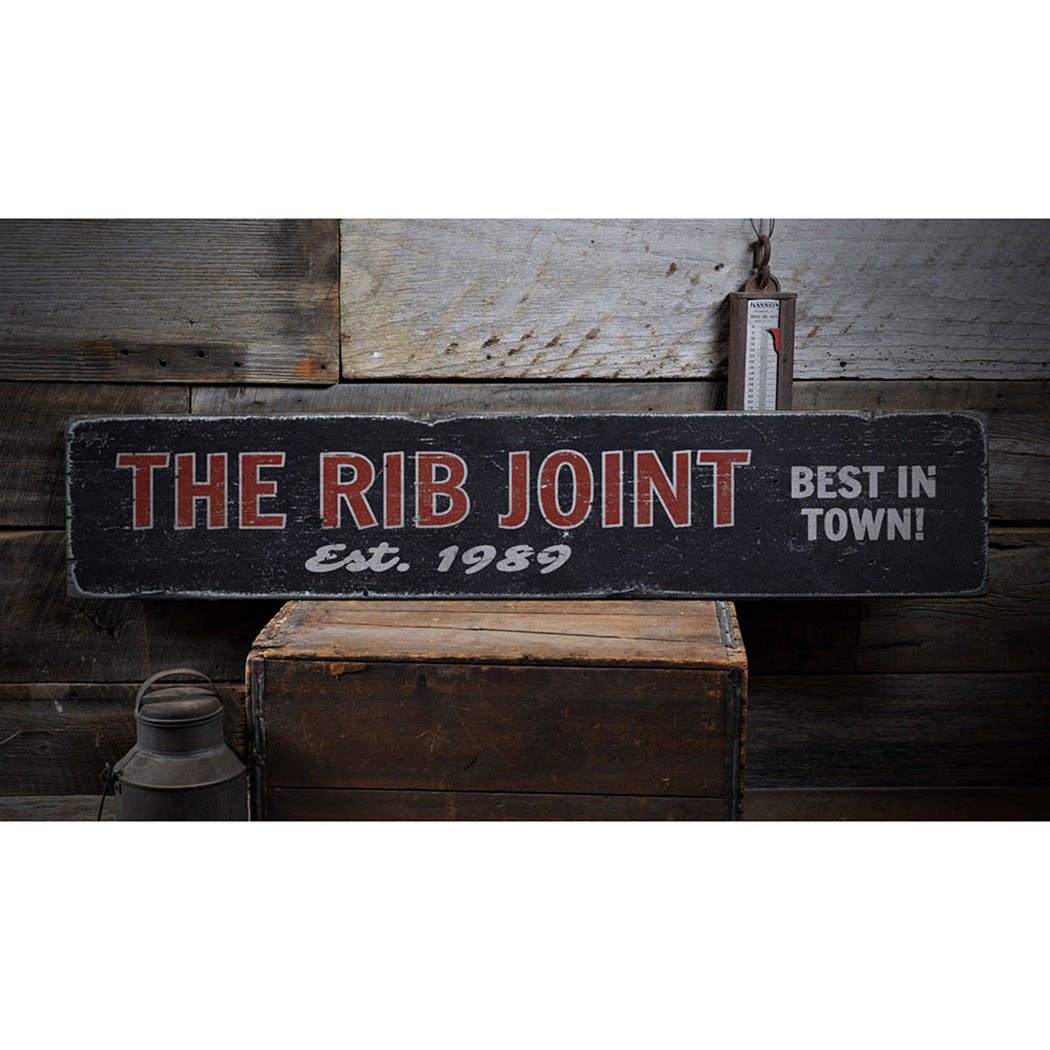 The Rib Joint Rustic Wood Sign