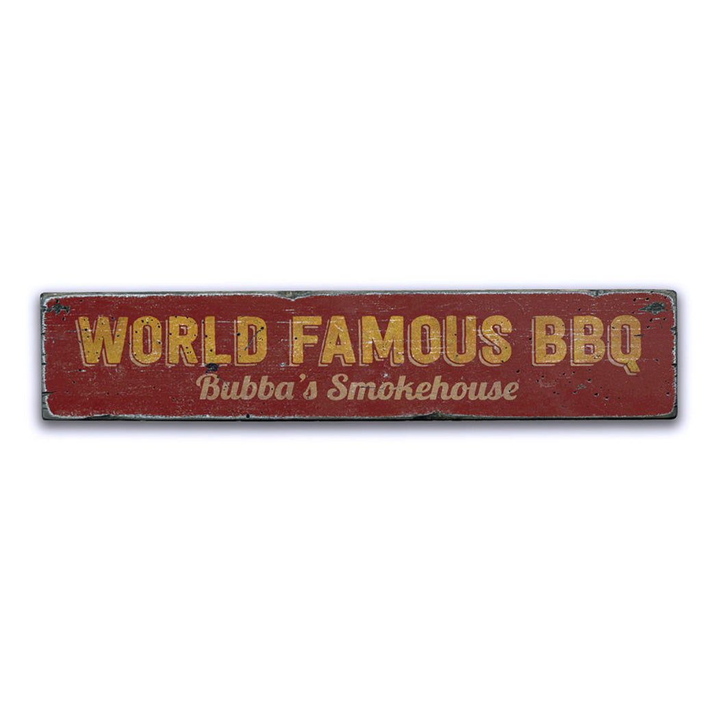 World Famous BBQ Rustic Wood Sign