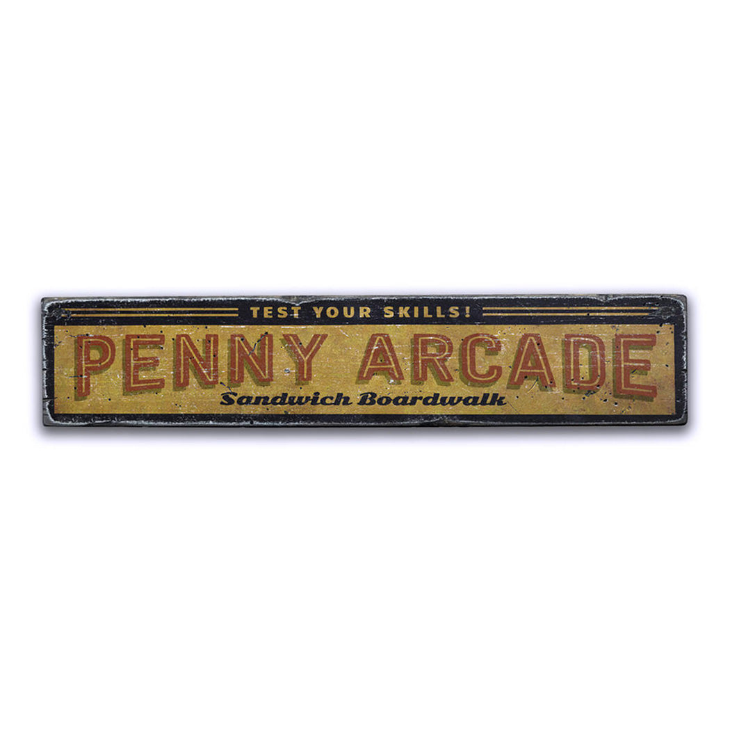 Penny Arcade Rustic Wood Sign