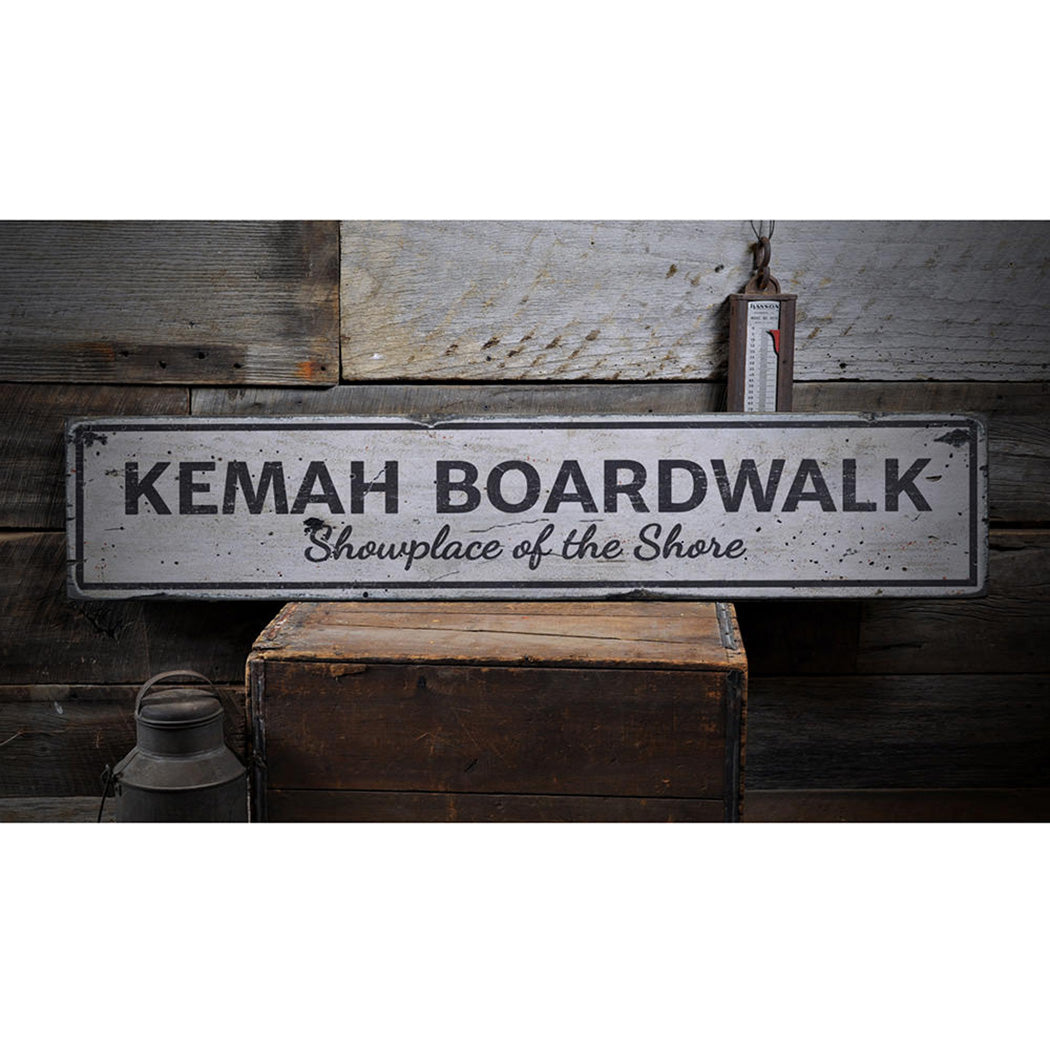 Boardwalk Showplace Rustic Wood Sign