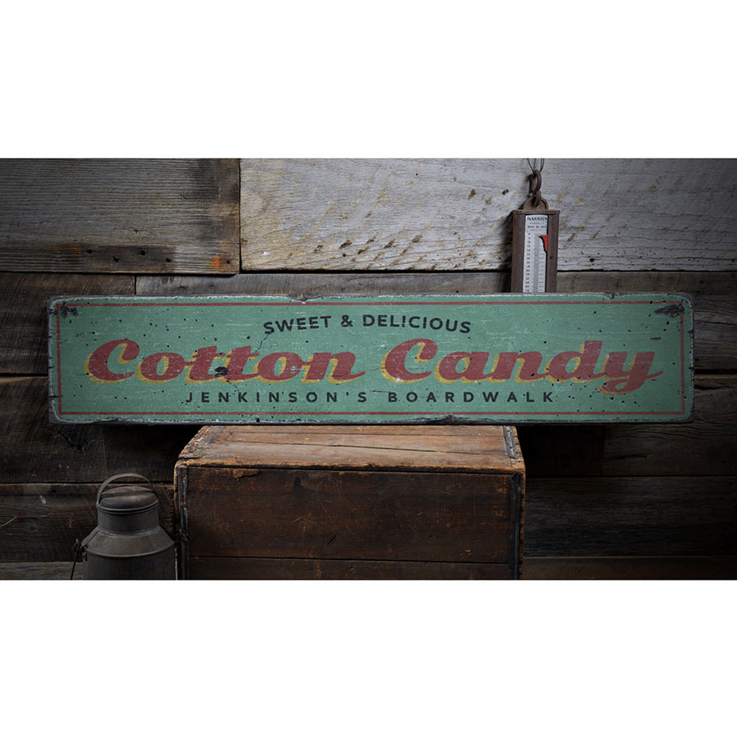 Cotton Candy Boardwalk Rustic Wood Sign