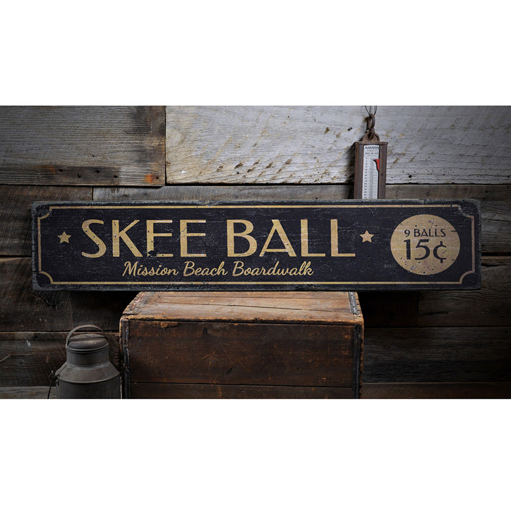 Skee Ball Rustic Wood Sign