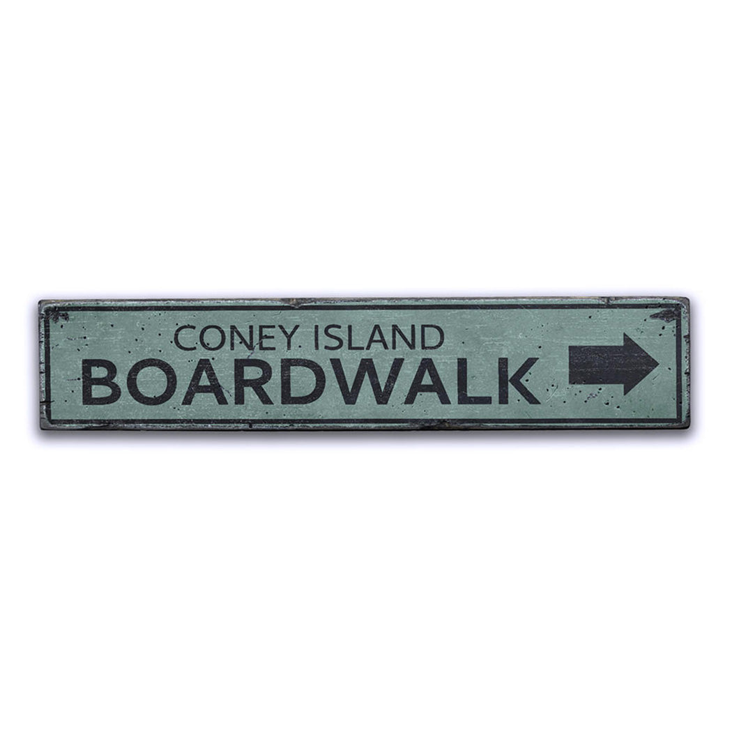 Boardwalk Location Arrow Rustic Wood Sign