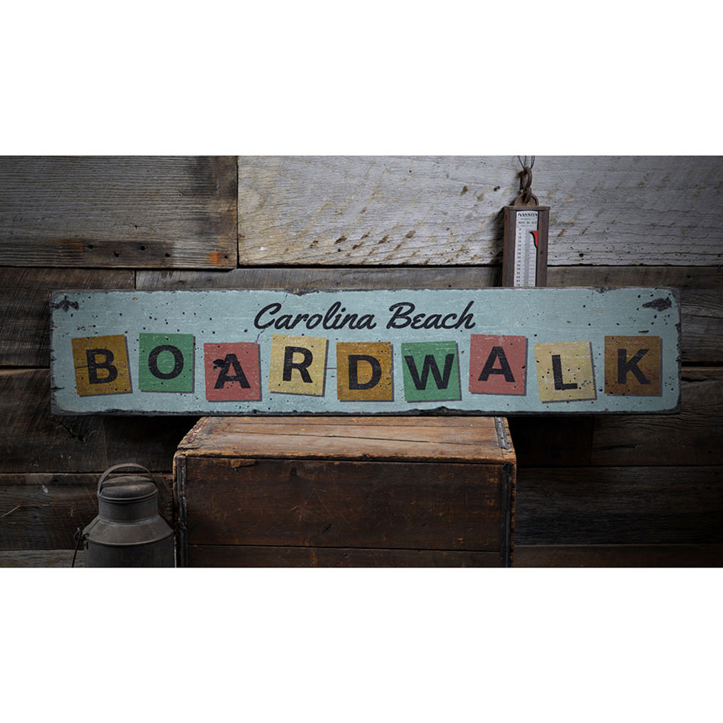 Boardwalk Rustic Wood Sign