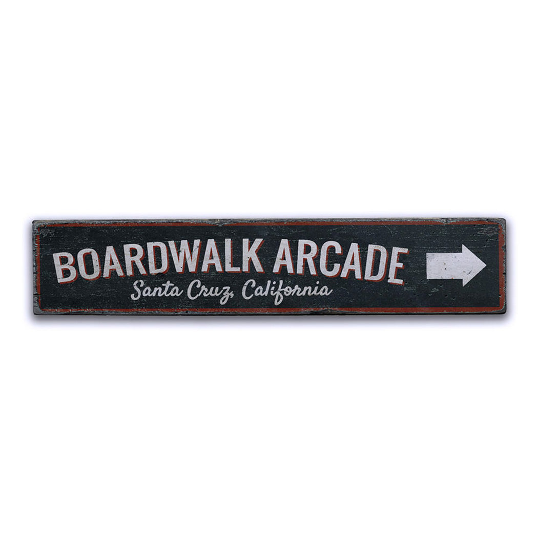 Boardwalk Arcade Rustic Wood Sign