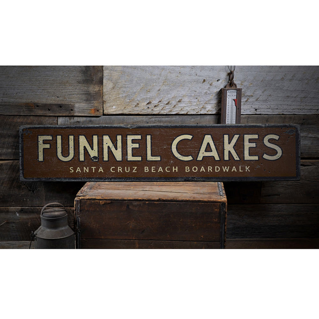 Funnel Cakes Boardwalk Rustic Wood Sign