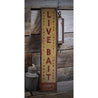 Live Bait Vertical Rustic Wood Sign