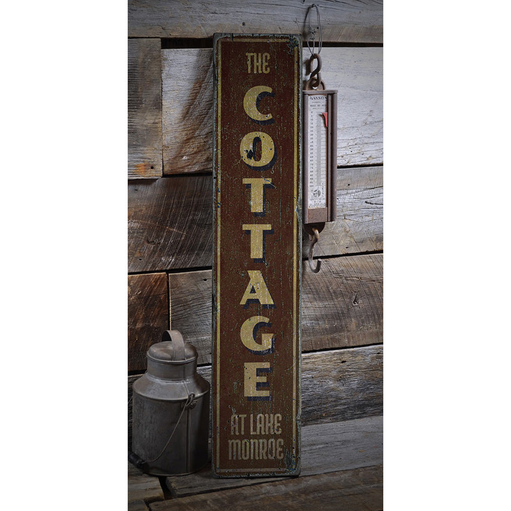 Cottage Vertical Rustic Wood Sign