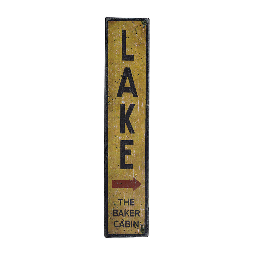 Lake Vertical Rustic Wood Sign