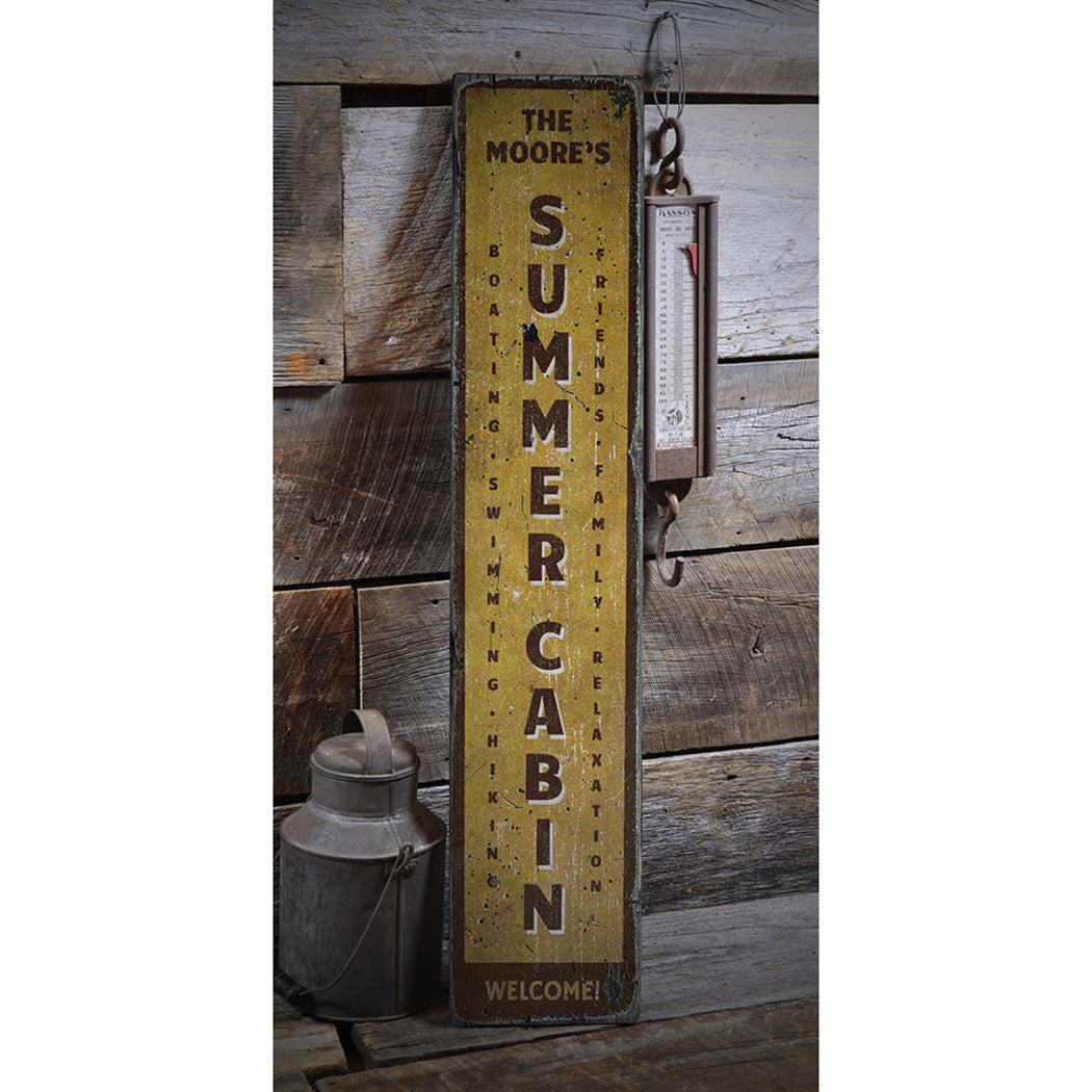 Summer Cabin Rustic Wood Sign