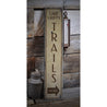 Trails This Way Vertical Rustic Wood Sign