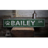 Pet Name Street Rustic Wood Sign