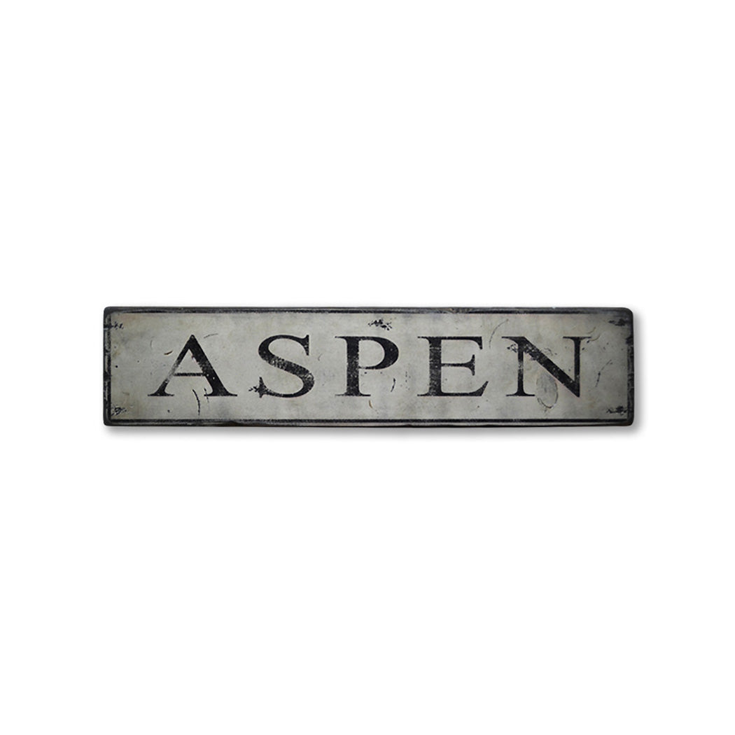 Aspen Ski Destination Rustic Wood Sign