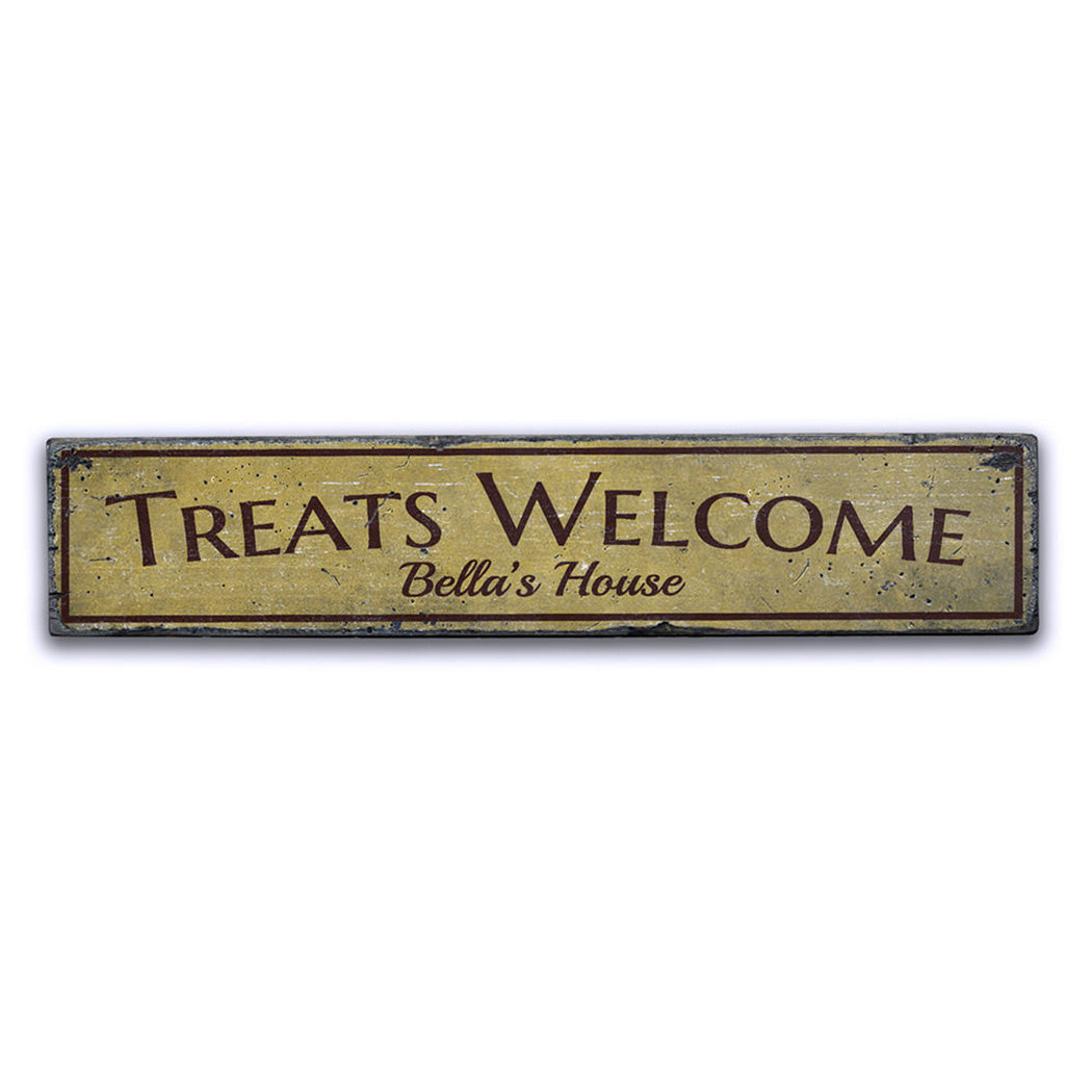 Treats Welcome Rustic Wood Sign