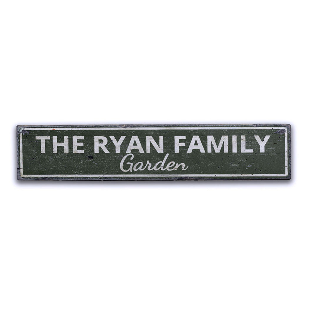 Family Garden Rustic Wood Sign