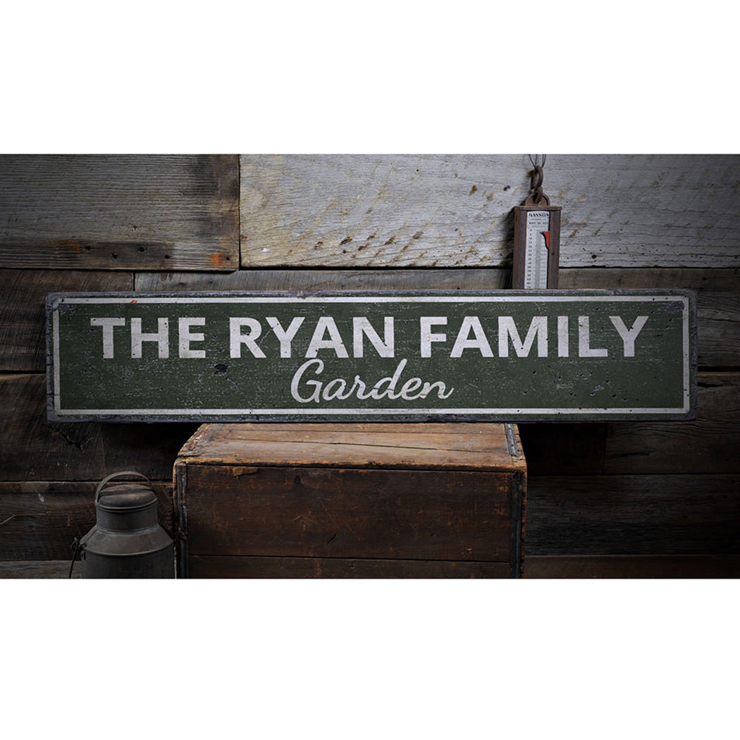 Family Garden Rustic Wood Sign