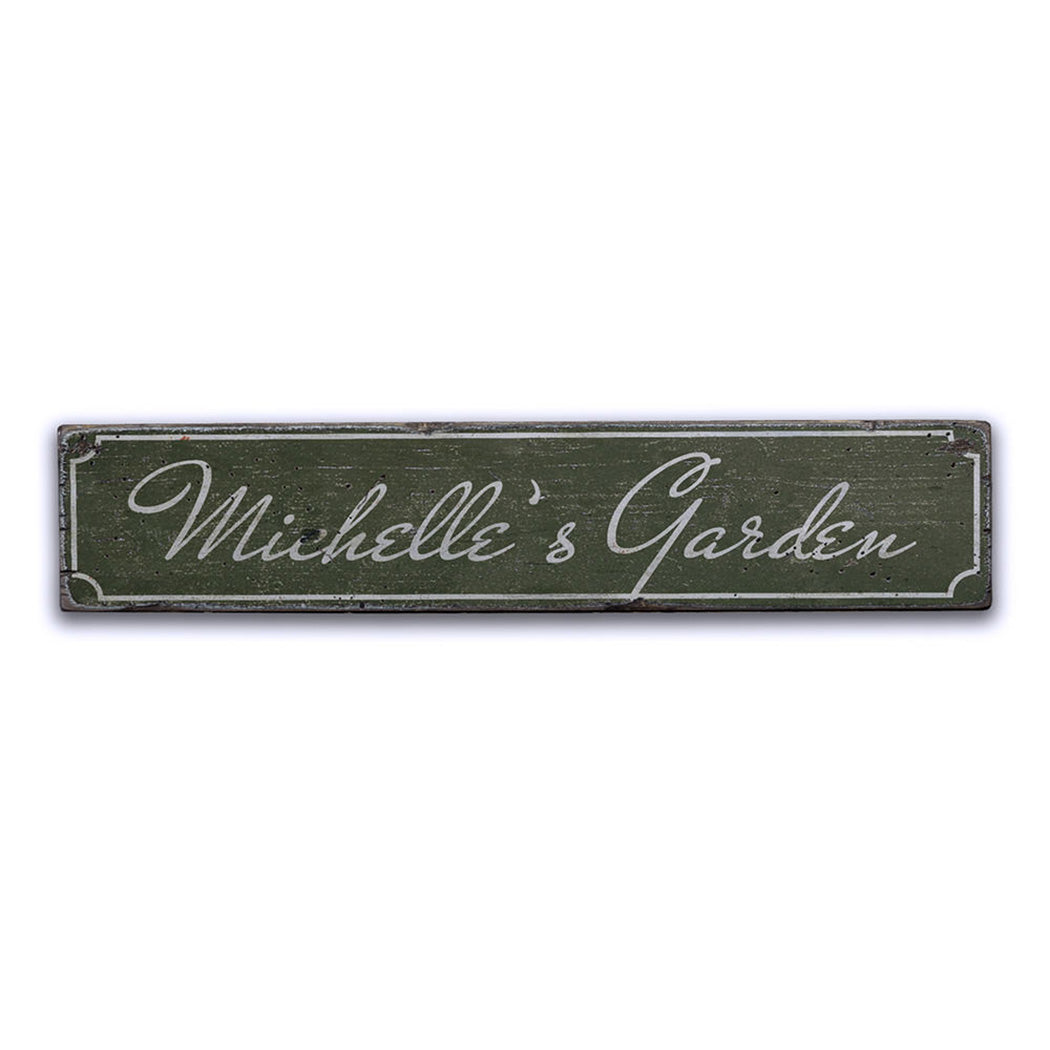 Garden Name Rustic Wood Sign