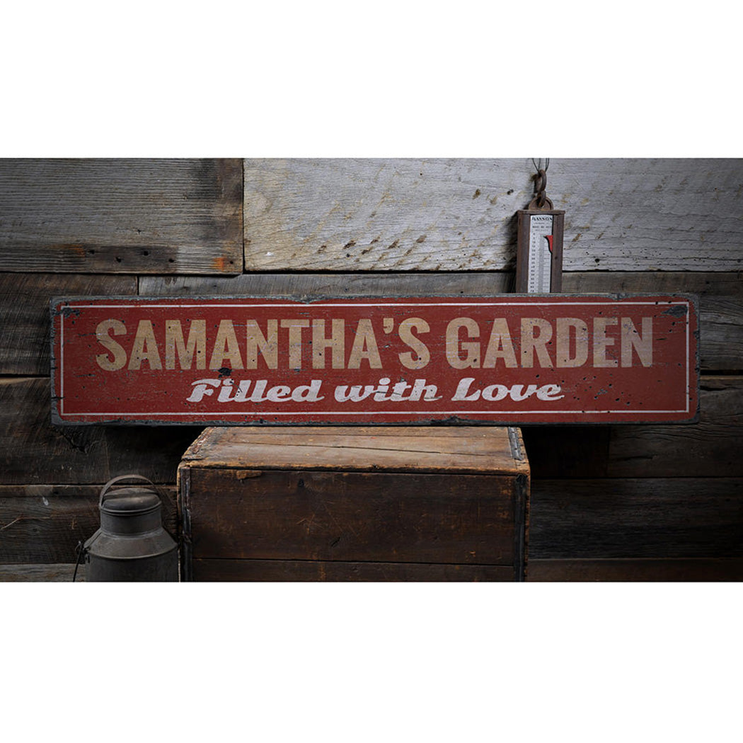 Love Garden Rustic Wood Sign