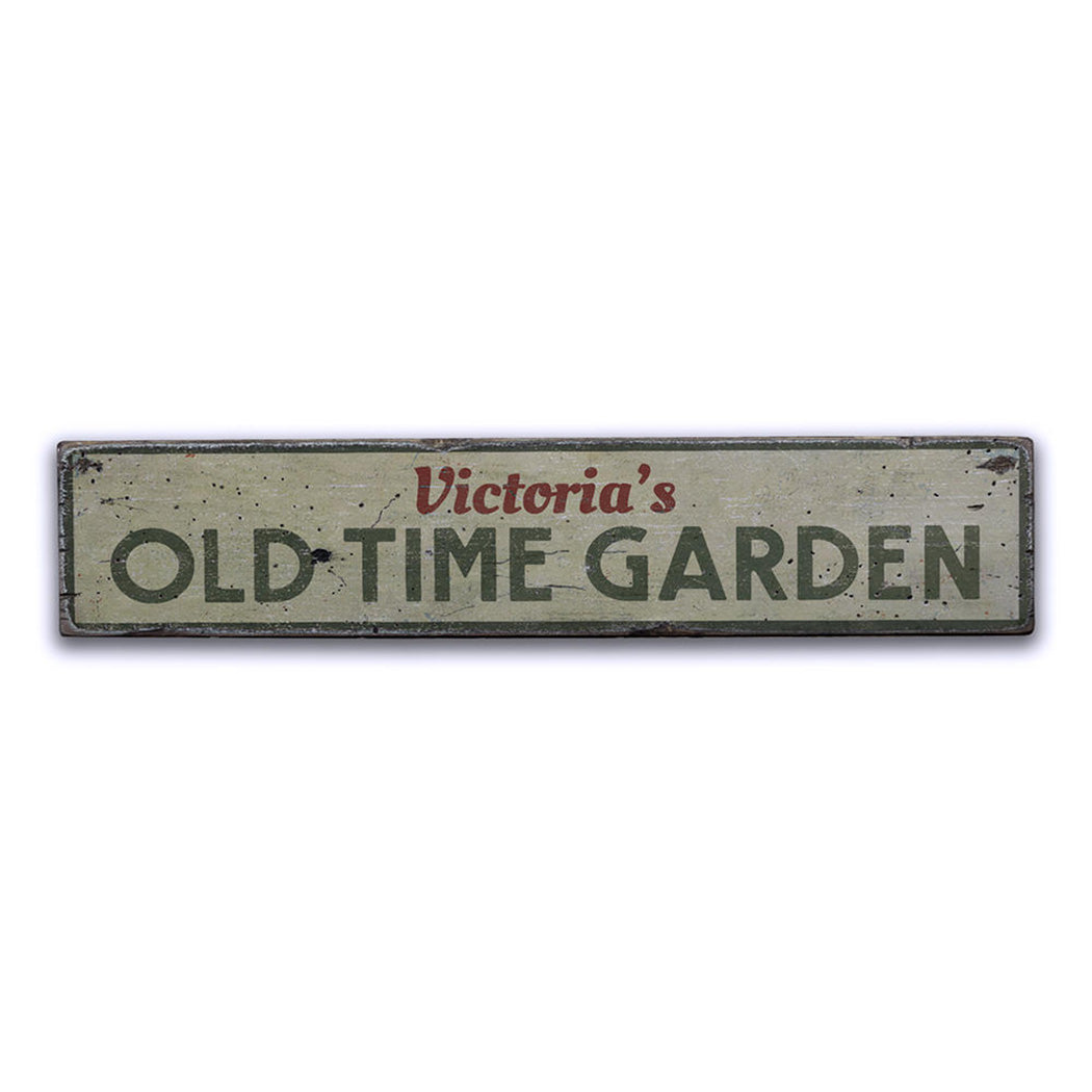 Old Time Garden Rustic Wood Sign