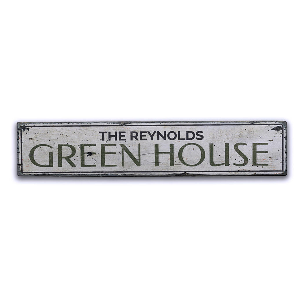 Green House Rustic Wood Sign