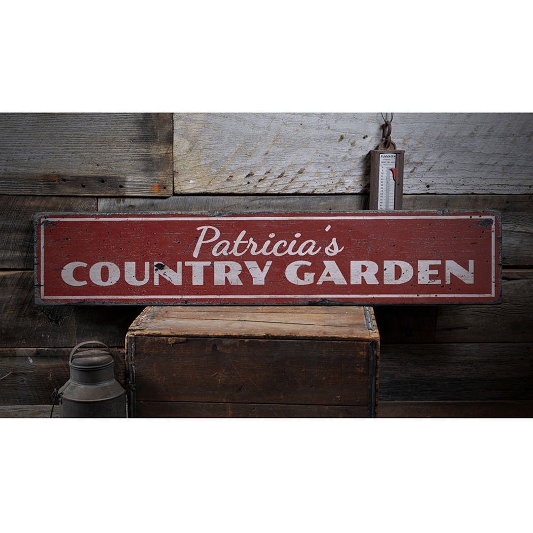 Country Garden Rustic Wood Sign