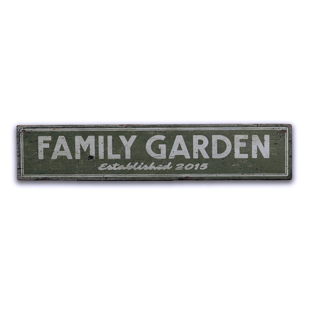 Family Garden Established Date Rustic Wood Sign