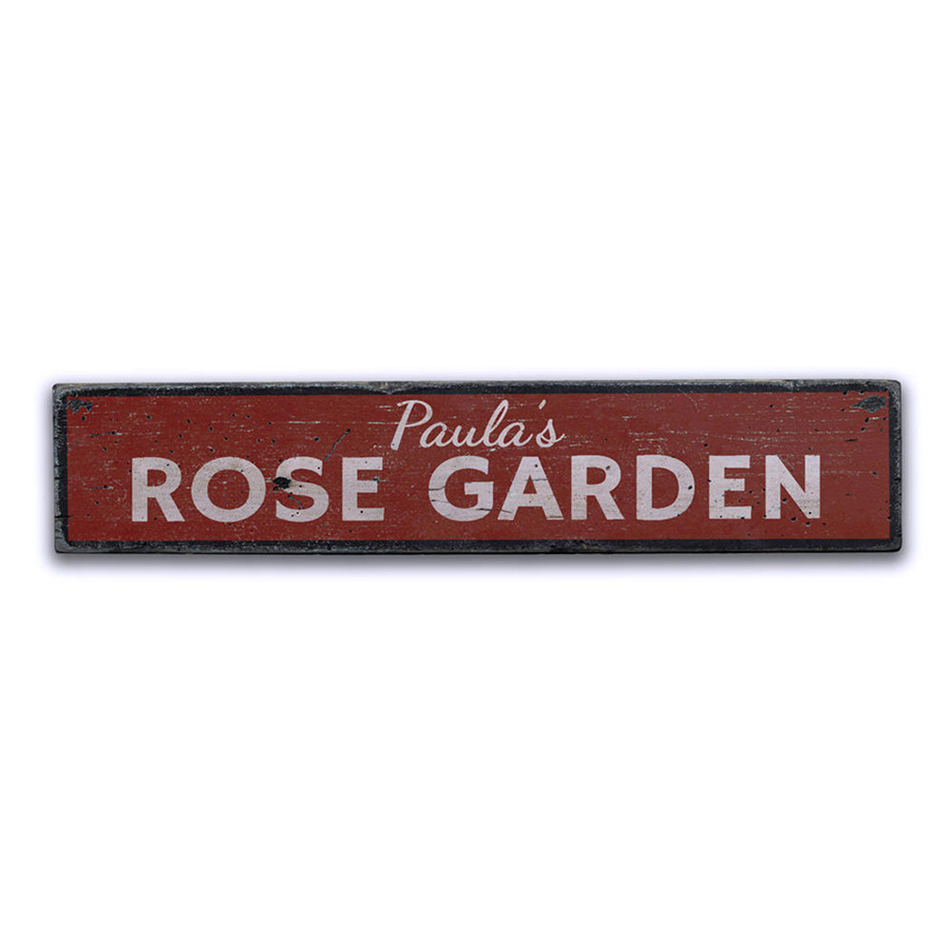 Rose Garden Rustic Wood Sign