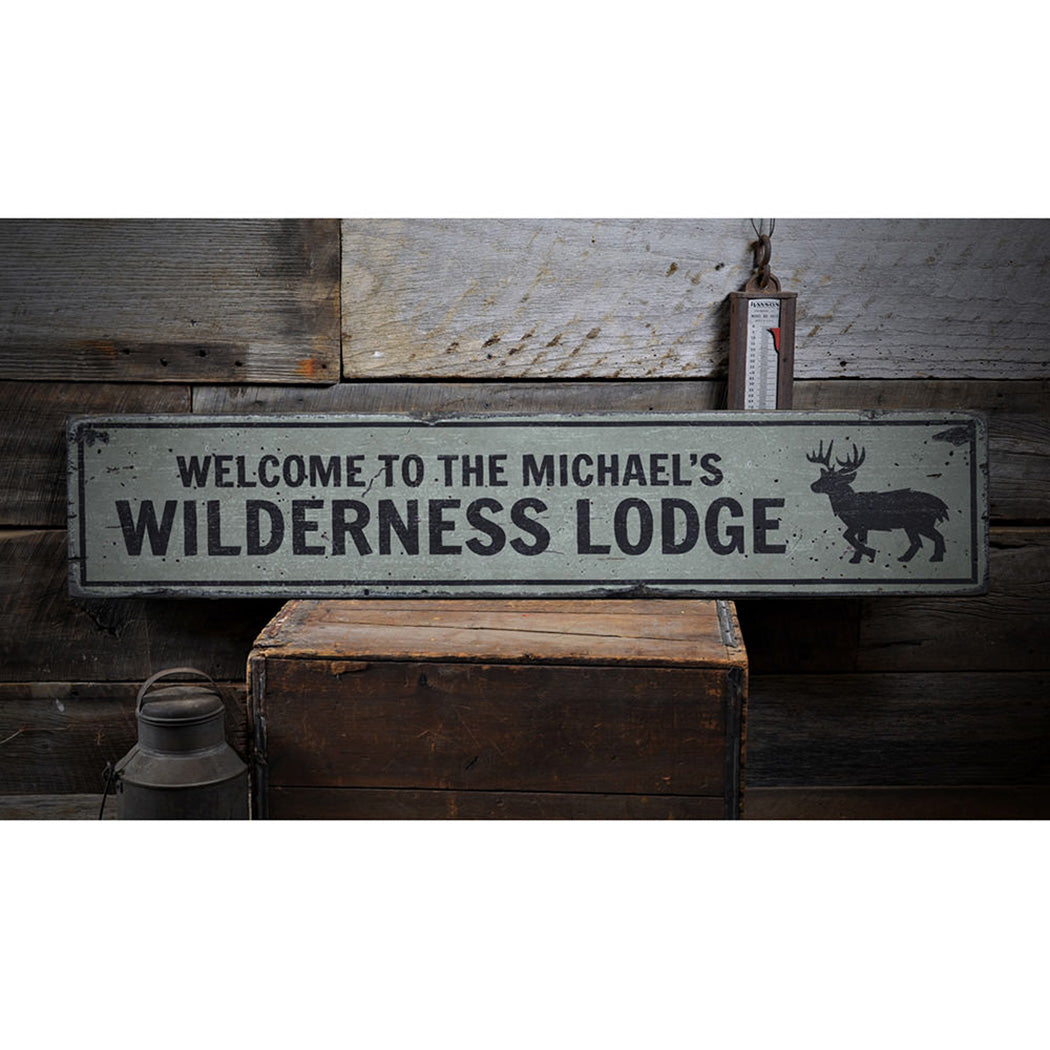 Wilderness Lodge Rustic Wood Sign