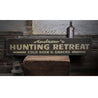 Hunting Retreat Name Rustic Wood Sign