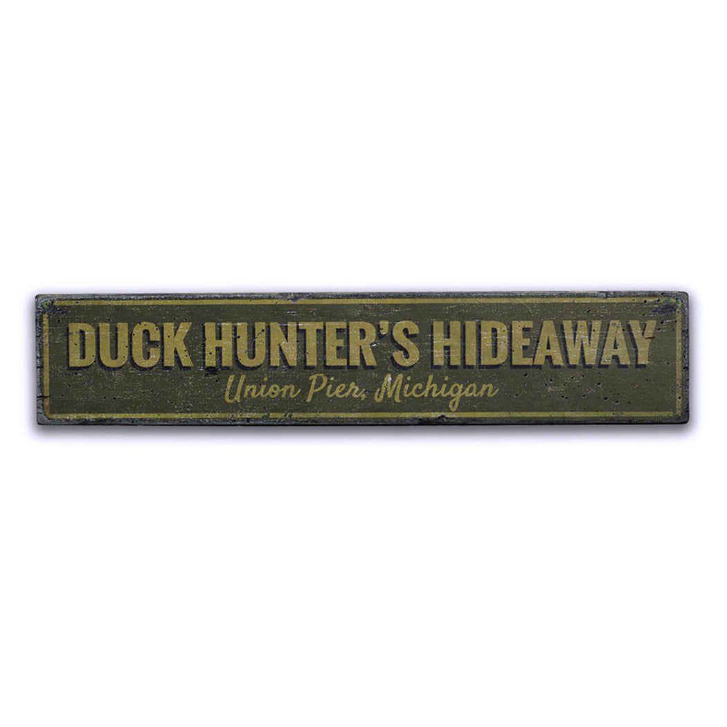 Duck Hunter Rustic Wood Sign