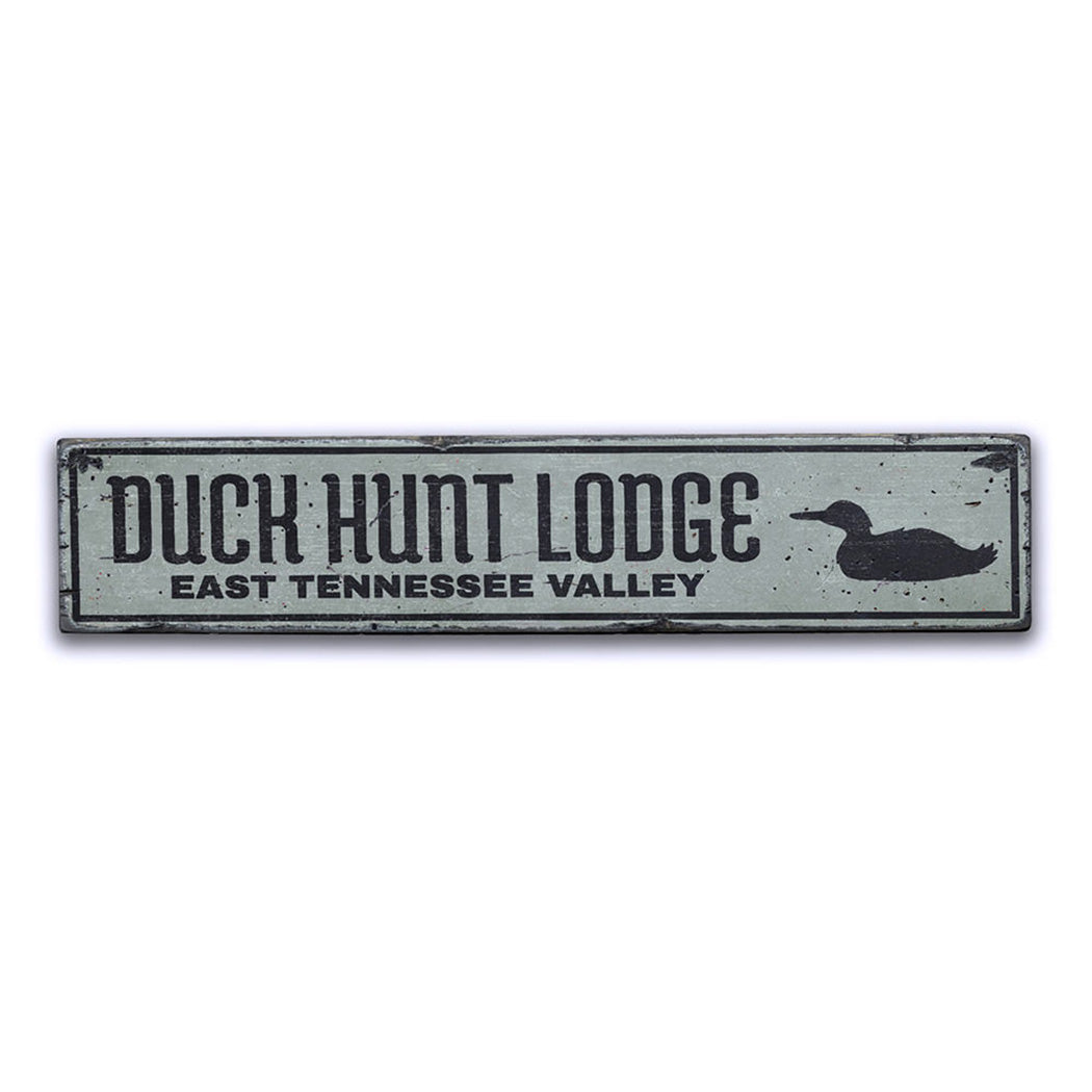 Duck Hunt Lodge Rustic Wood Sign