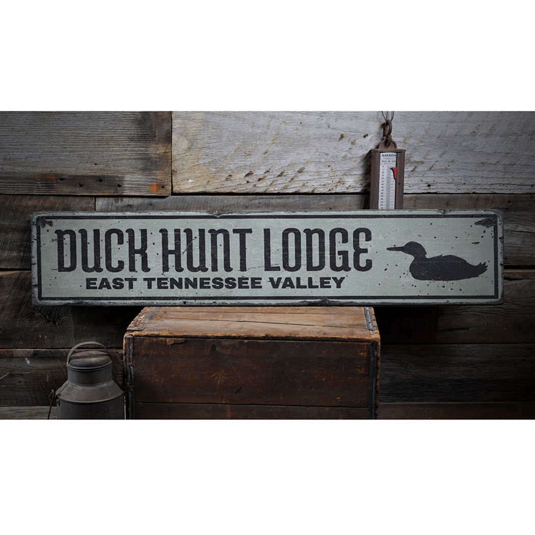 Duck Hunt Lodge Rustic Wood Sign