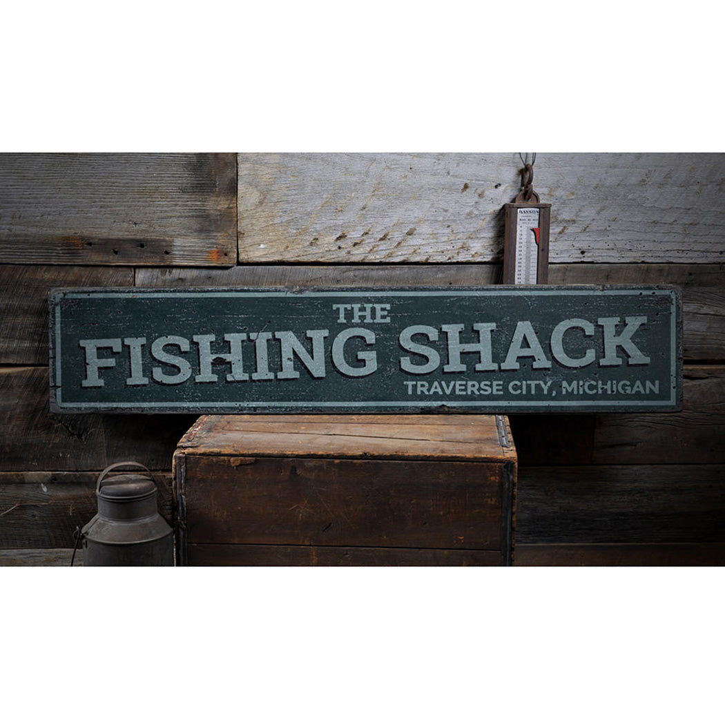 The Fishing Shack Rustic Wood Sign