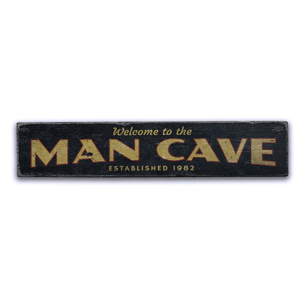 Man Cave Welcome Rustic Wood Sign