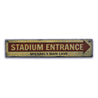 Stadium Entrance Arrow Rustic Wood Sign