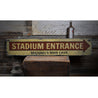 Stadium Entrance Arrow Rustic Wood Sign