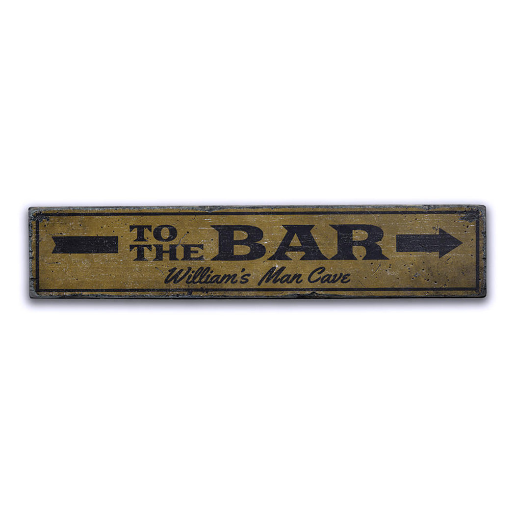 To the Bar Arrow Rustic Wood Sign