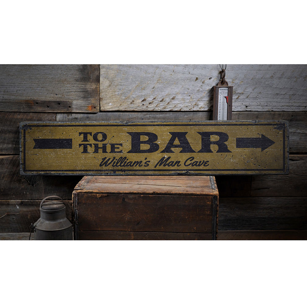 To the Bar Arrow Rustic Wood Sign