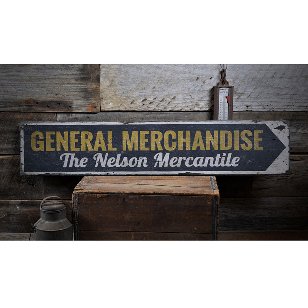 General Merchandise Rustic Wood Sign