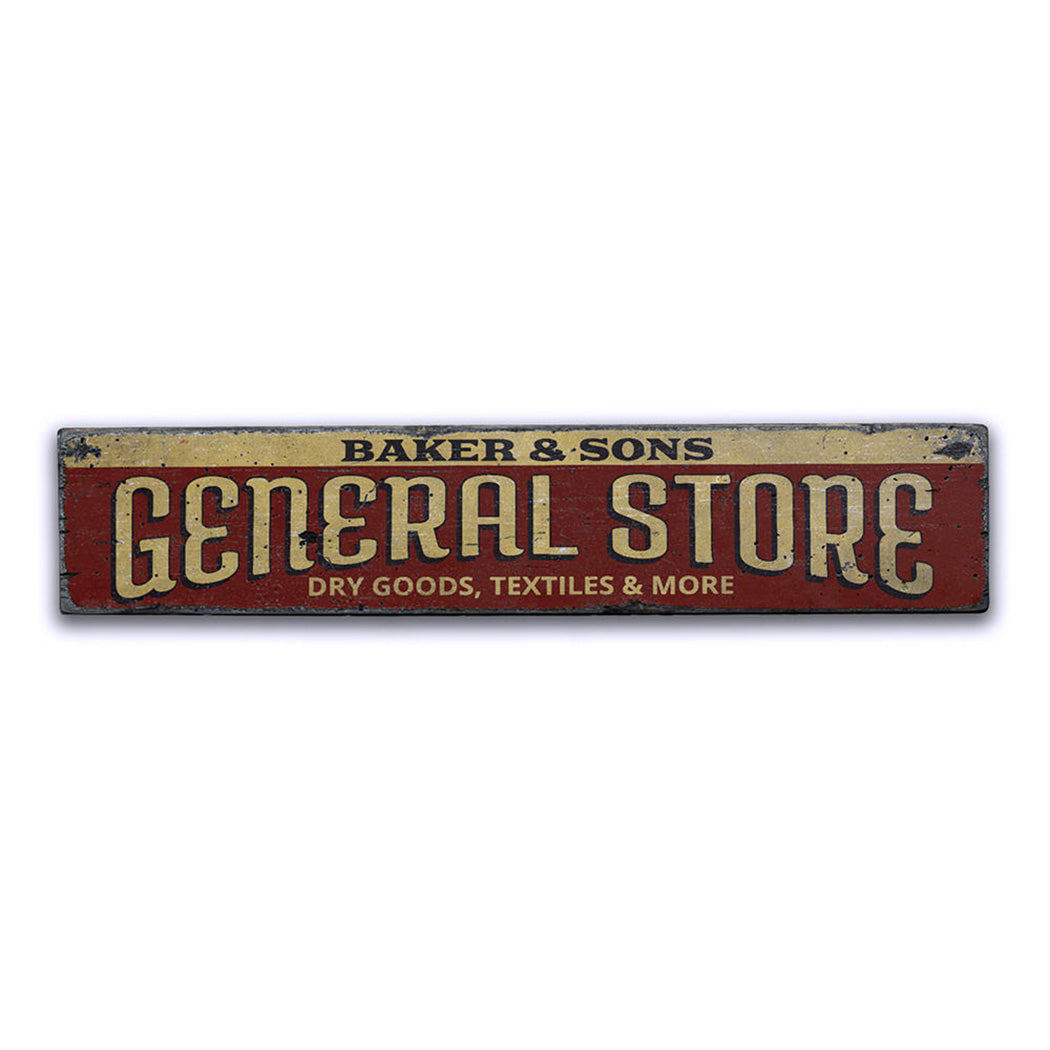 Family General Store Rustic Wood Sign