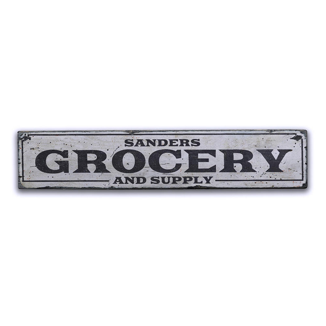 Grocery and Supply Rustic Wood Sign