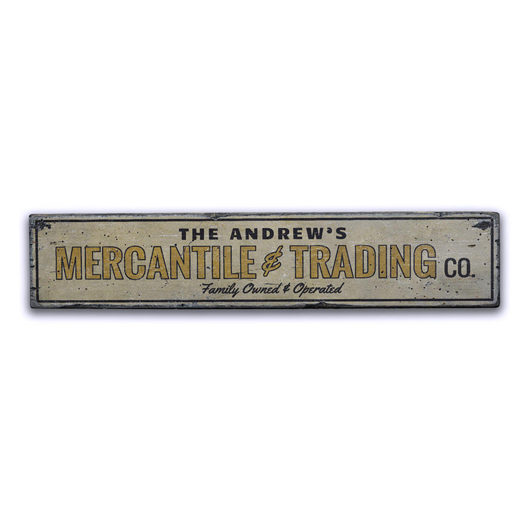 Mercantile & Trading Co Rustic Wood Sign