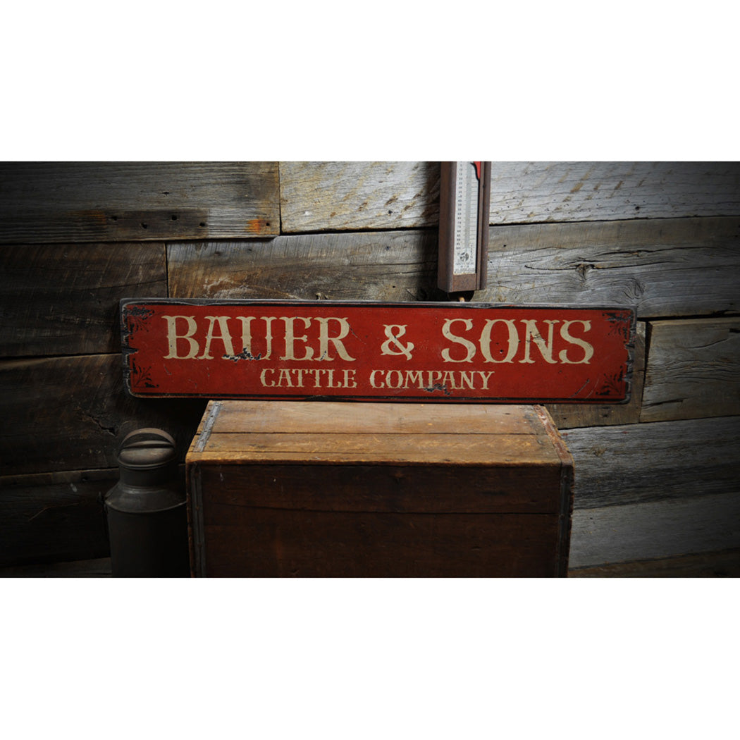 Cattle Company Rustic Wood Sign