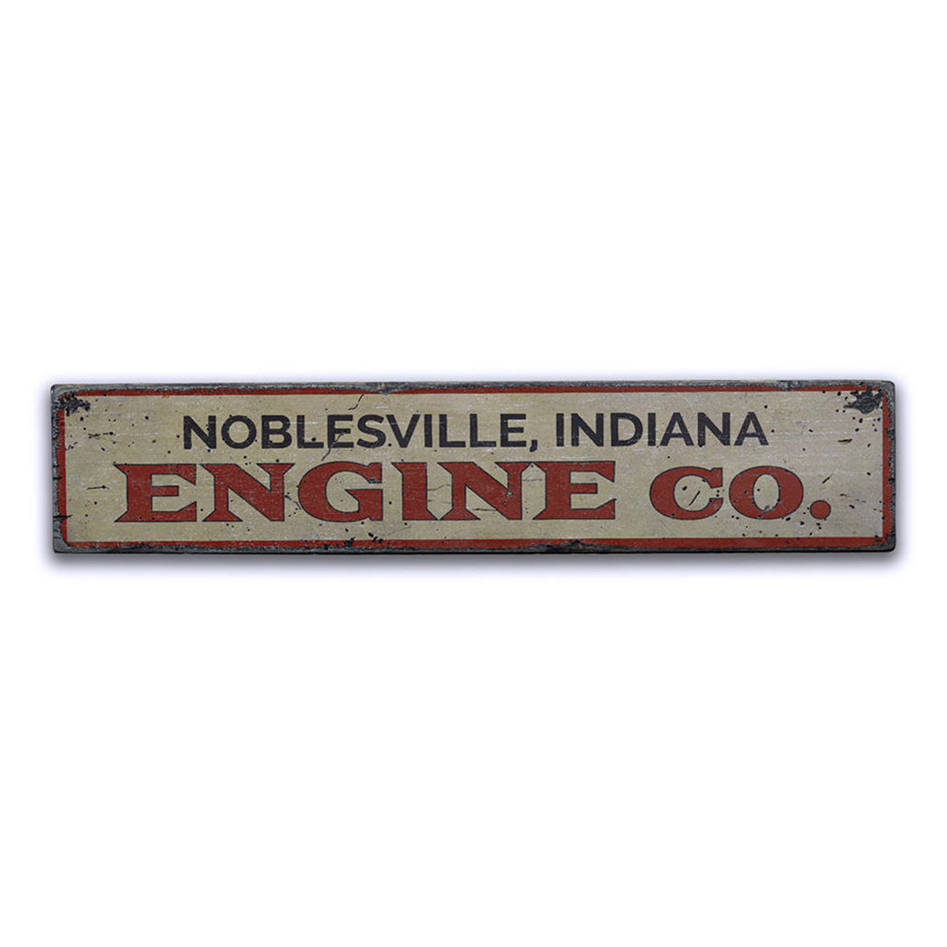 Engine Company Rustic Wood Sign