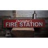 Fire Station Name Rustic Wood Sign