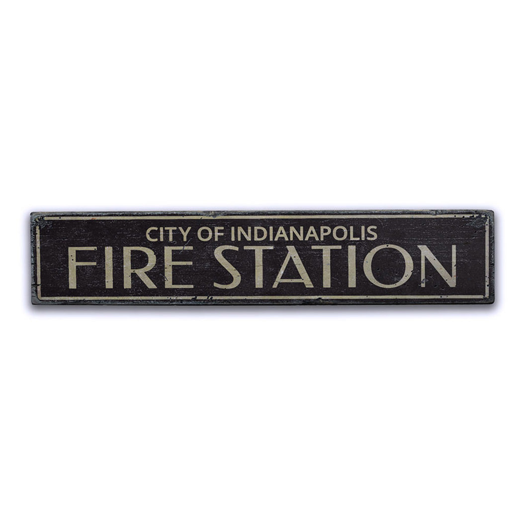 Fire Station City Rustic Wood Sign – Lizton Sign Shop