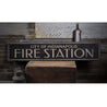 Fire Station City Rustic Wood Sign