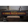 Old Town Fire Station Rustic Wood Sign